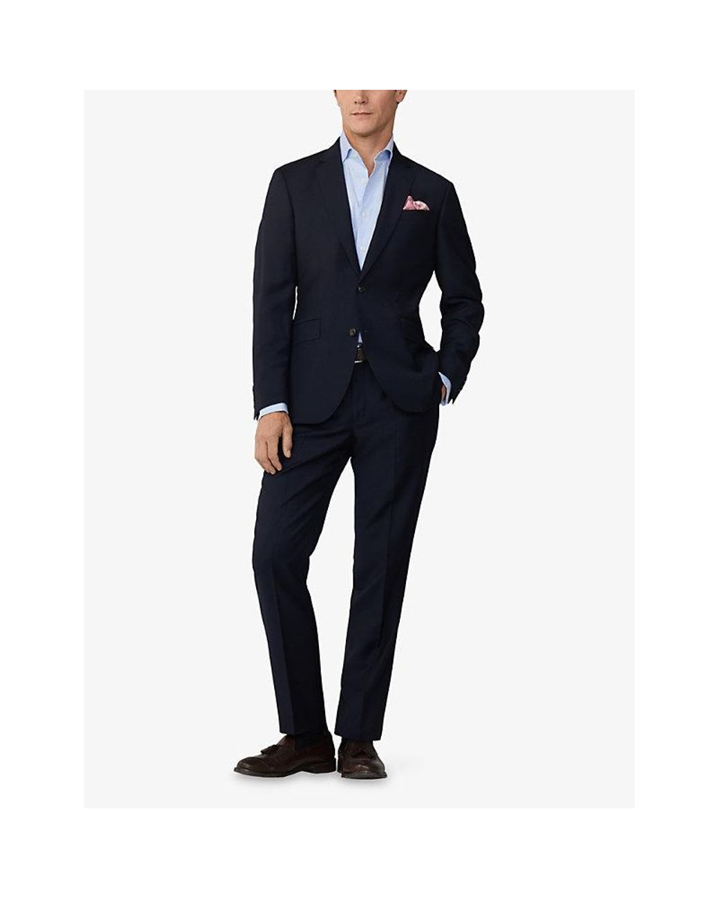 Hackett Blue Tailored Single-Breasted Wool Blazer for men