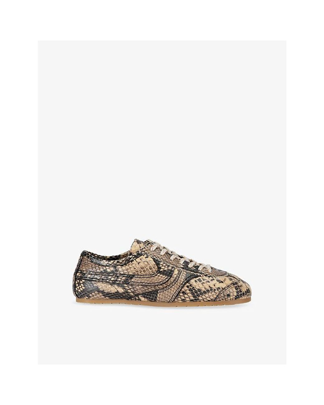 【DRIES VAN NOTEN】Snake-effect レザースニーカー DRIES VAN NOTEN Paneled snake-effect leather sneakers | NET