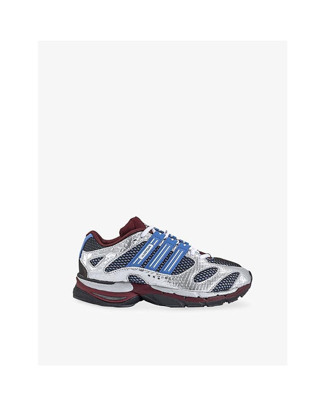 Adidas Blue Adistar Mesh And Faux-Leather Trainers for men