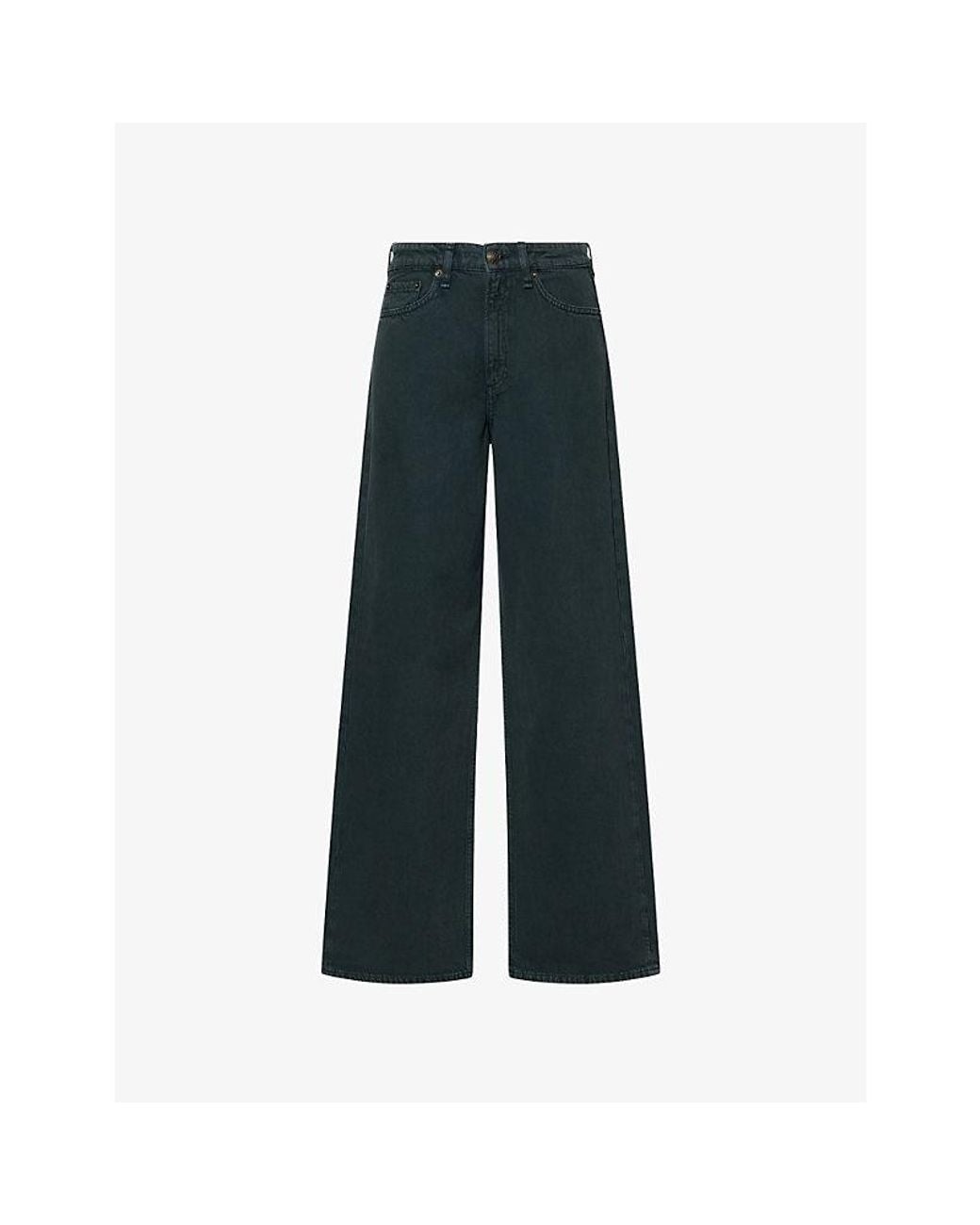 Rag & Bone Blue Logan Wide-Leg Denim Jeans