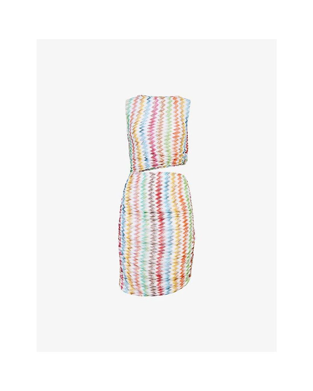 Missoni White Cut-Out Chevron Knitted Mini Cover-Up