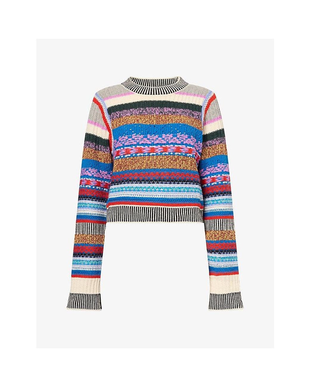 Mother Blue The Extra Crop Wool Knit Jumper