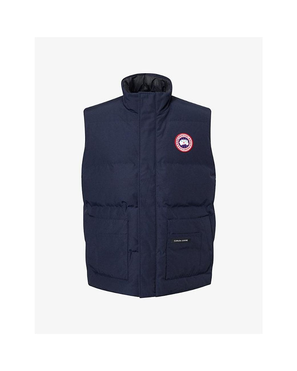 Canada Goose Blue Freestyle Logo-Patch Quilted Shell Gilet for men