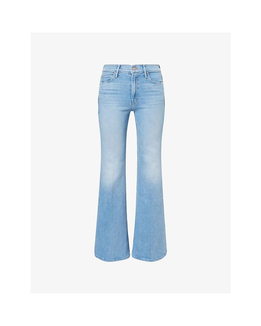 Mother Blue Lil Doozy Wide-Leg Cotton-Blend Denim Jeans