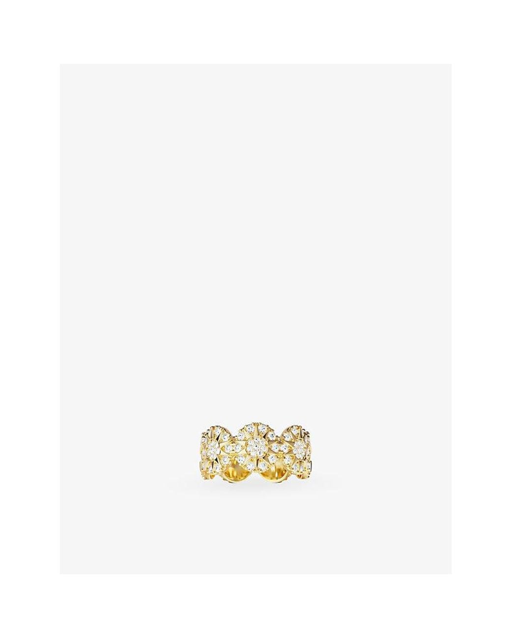 Apm Monaco Metallic Soleil 18Ct-Plated Metal Alloy And Zirconia Ring