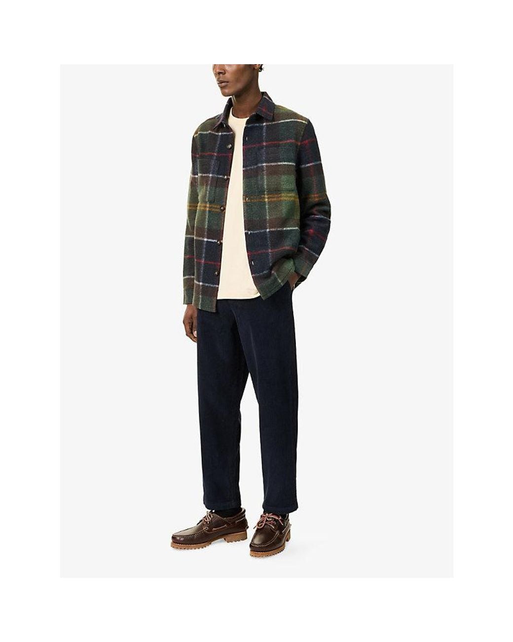 Barbour Blue Relaxed Tapered Cotton Trousers for men