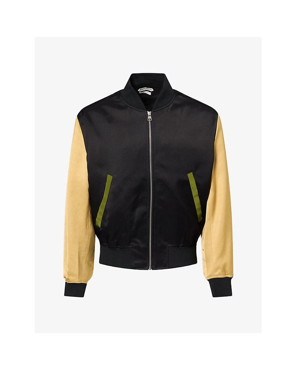 J.W. Anderson Black Contrast Colour-Block Silk And Satin Bomber Jacket for men