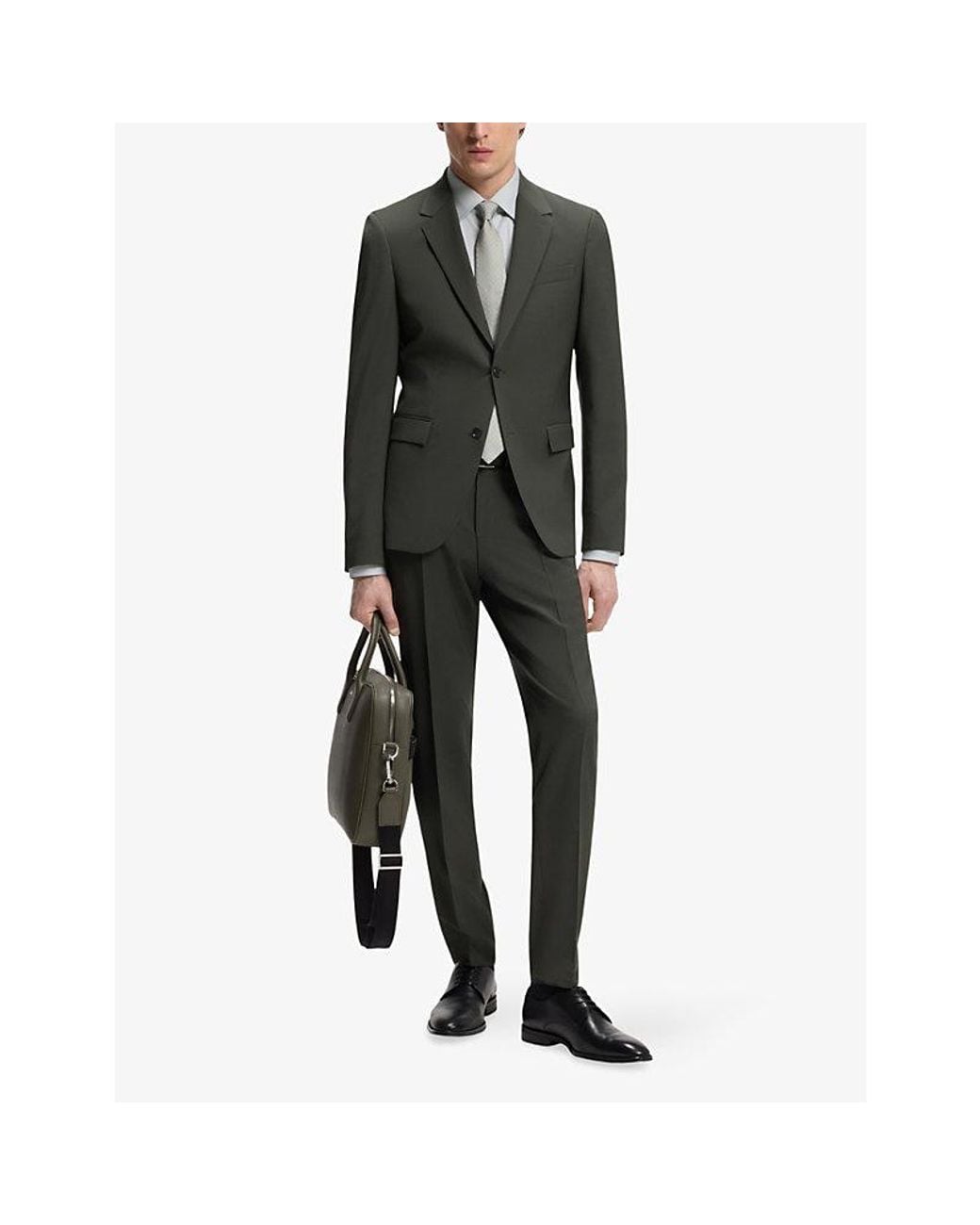 Boss Green Single-Breasted Slim-Fit Stretch-Wool Suit for men