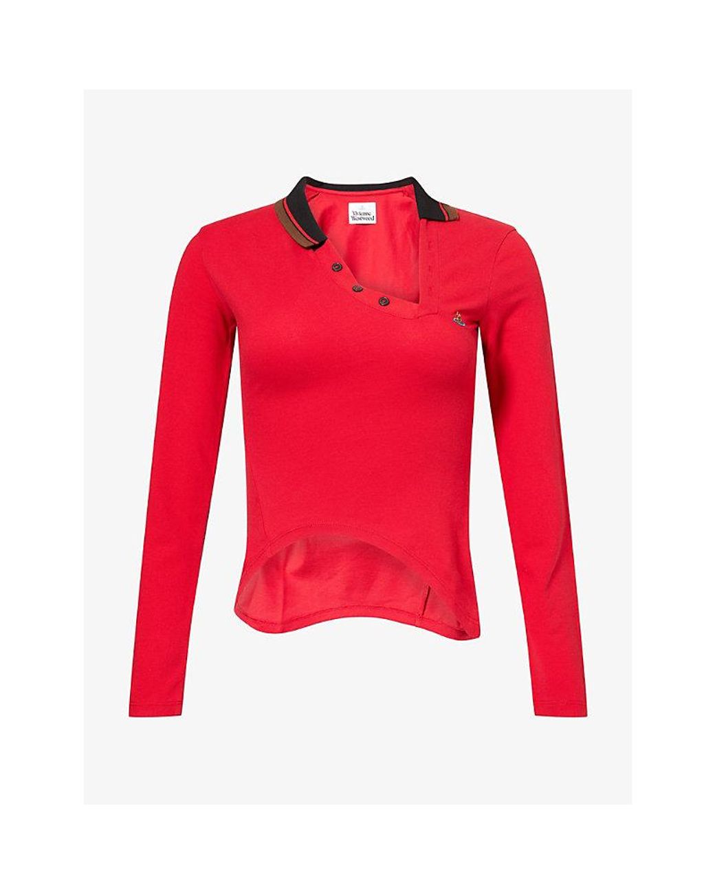 Vivienne Westwood Red Glory Asymmetric Cotton Polo Shirt