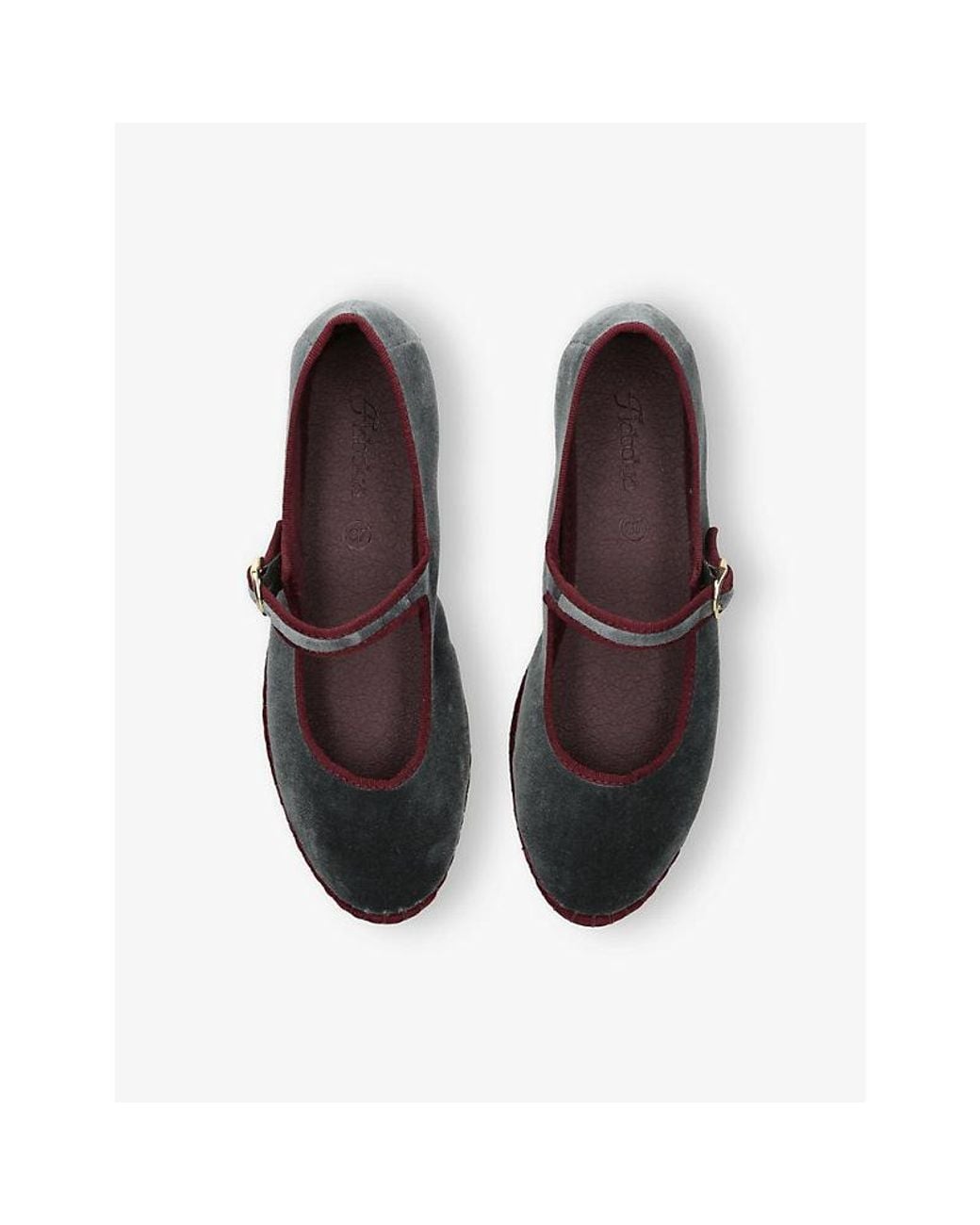 Flabelus Multicolor Georgina Contrast-Trim Velvet Mary-Jane Shoes