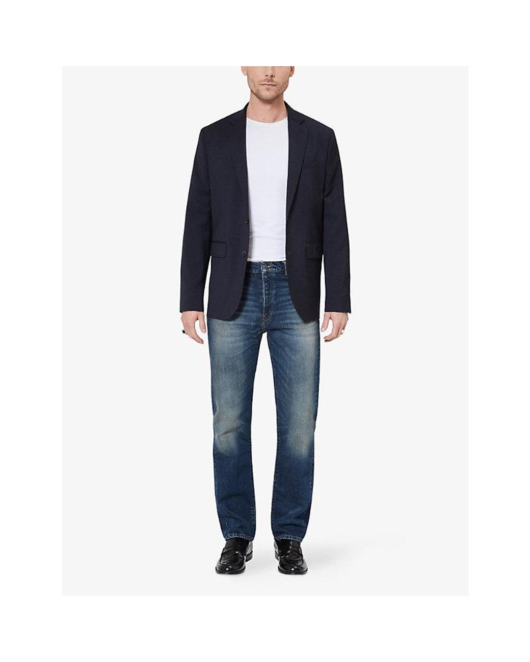 The Kooples Blue Faded Straight-Leg Jeans for men