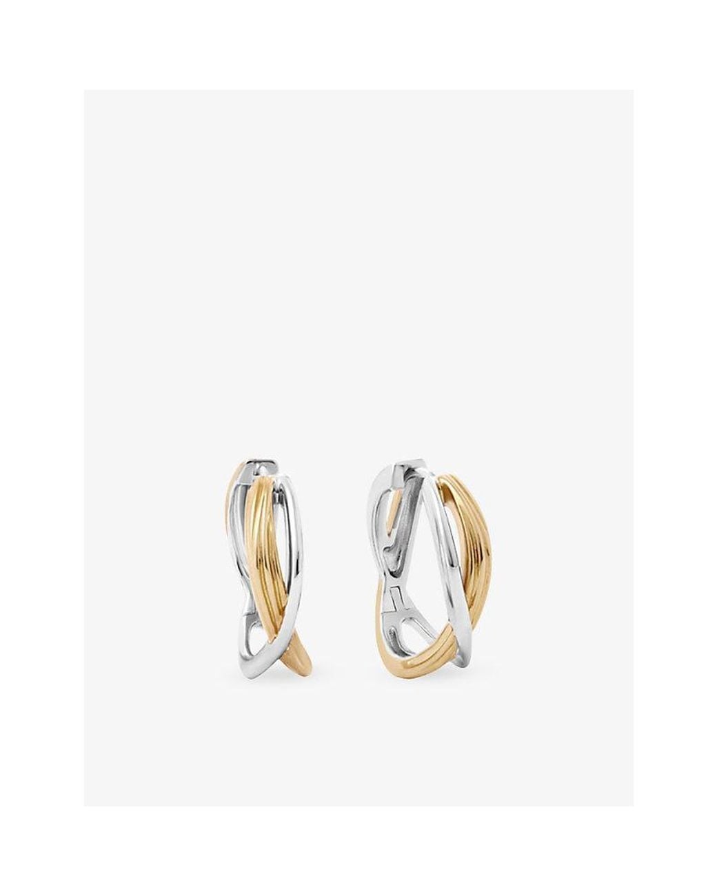 Astley Clarke Metallic Aurora Weave 18Ct- Plated Sterling- Maxi Hoop Earrings