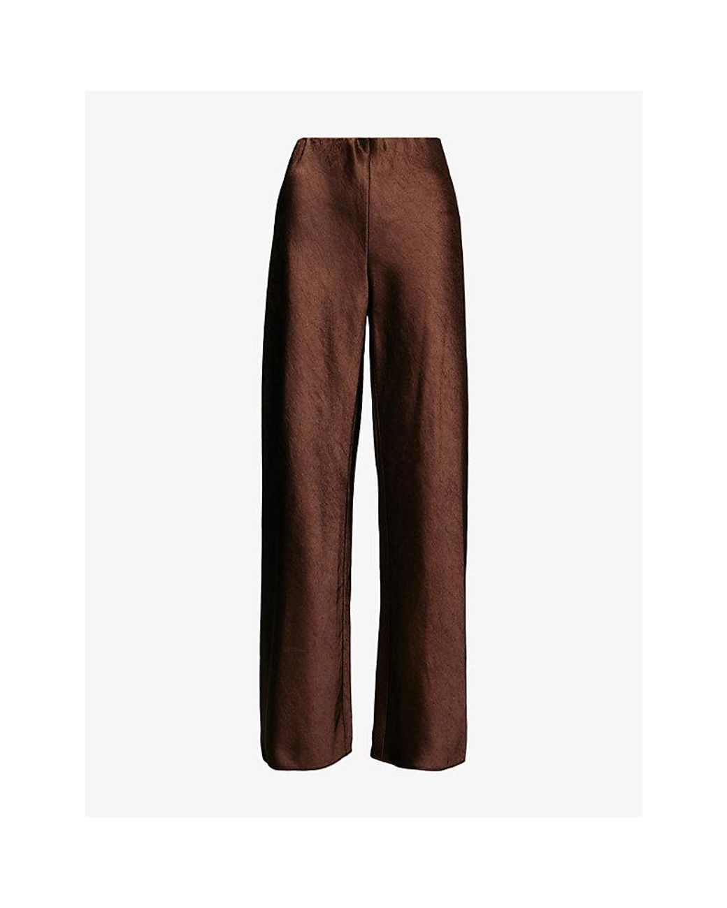 Vince Brown Colette Wide-Leg Cotton Trousers