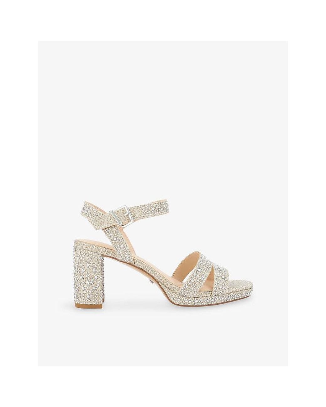 Dune White Manifesting Woven Heeled Sandals