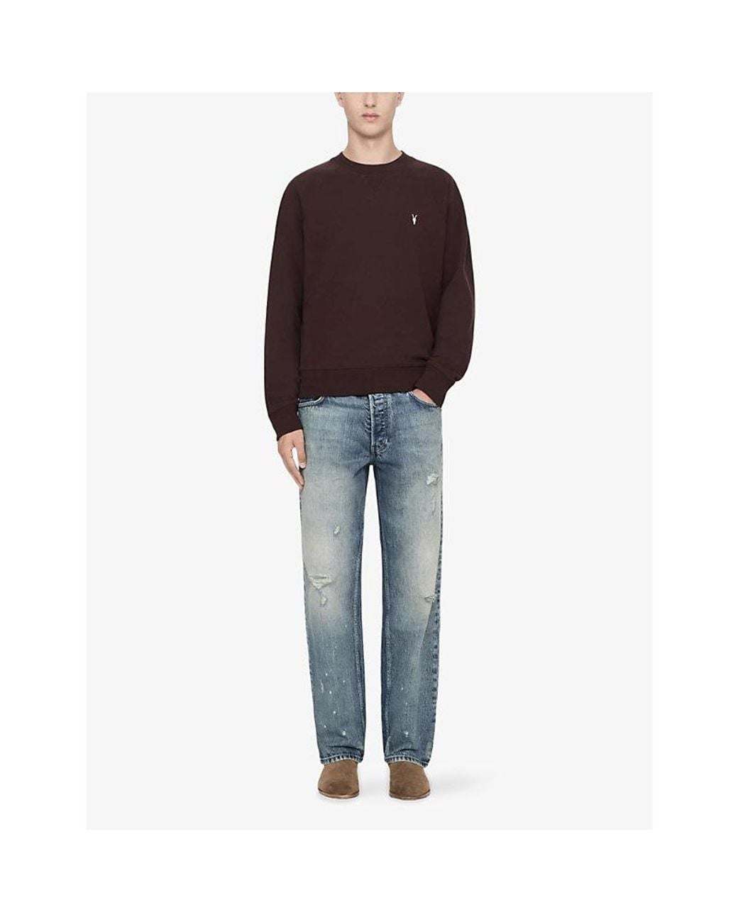 AllSaints Purple Harlow Ramskull Raglan Jersey Jumper for men