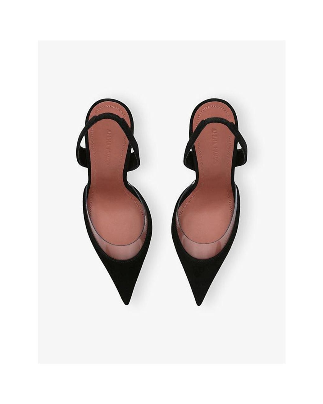 AMINA MUADDI Black Lara 95 Heeled Suede Sling-Back Courts