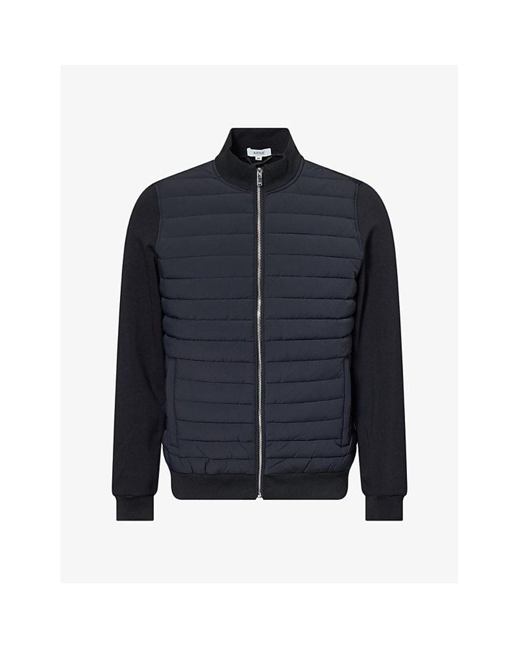 Arne Blue Hybrid Quilted Woven Jacket for men