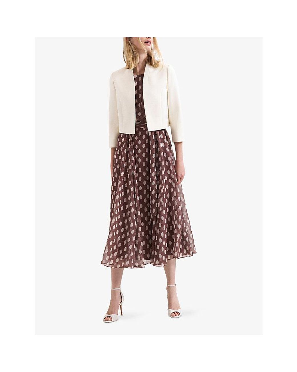Phase Eight White Catherine Cropped Stretch-Woven Jacket