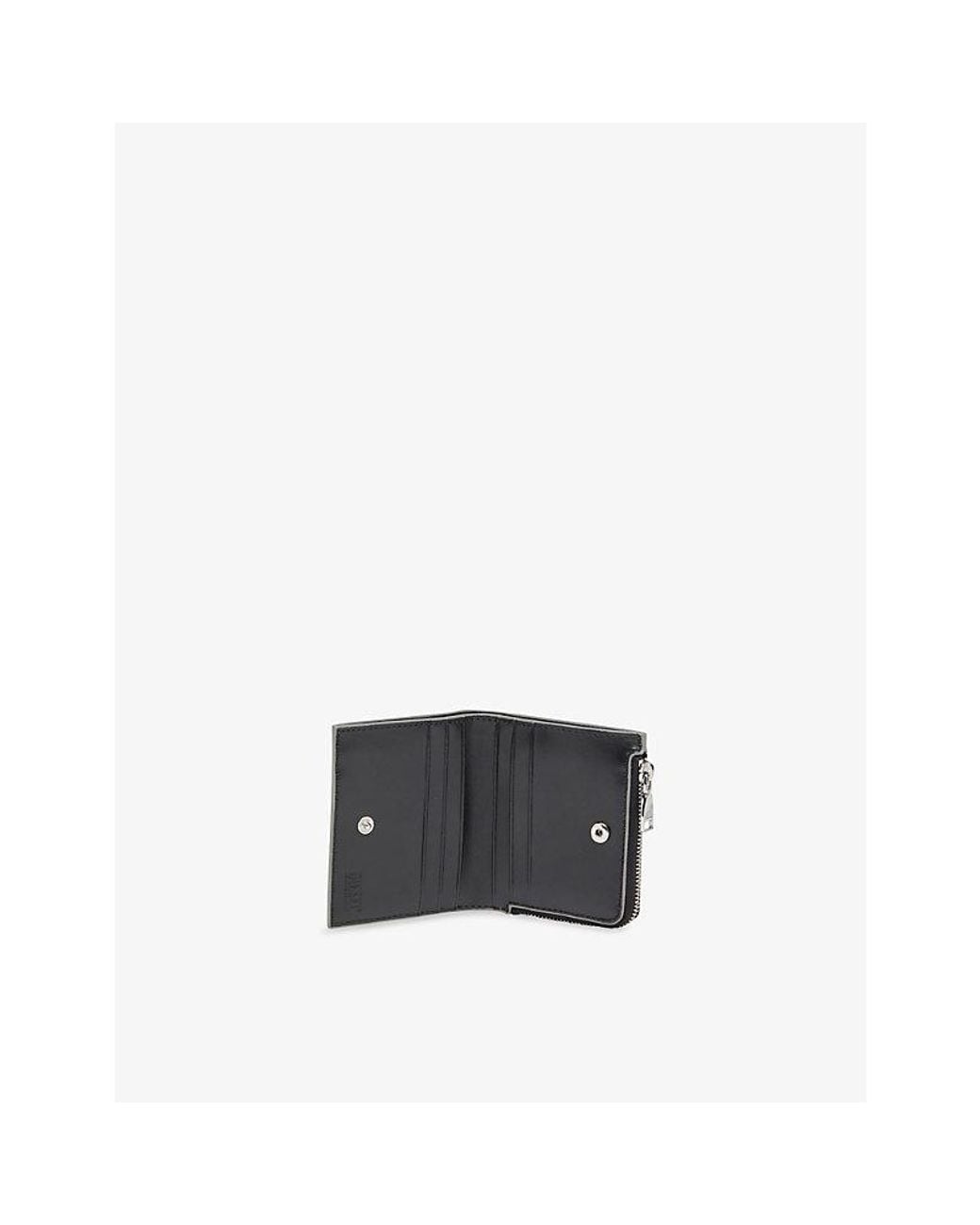 DIESEL White 1Dr Bi Fold Zip Mirrored-Leather Wallet