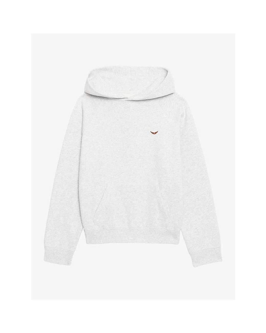Zadig & Voltaire White Georgy Graphic-Print Relaxed-Fit Cotton-Jersey Hoody