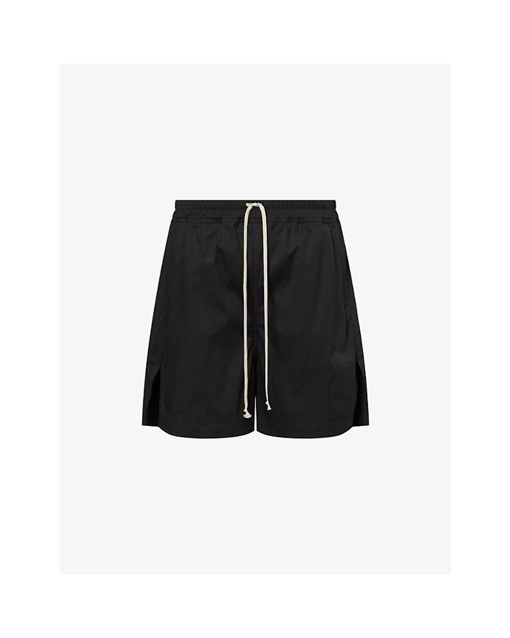 Rick Owens Black Drawstring Cotton-Jersey Shorts for men