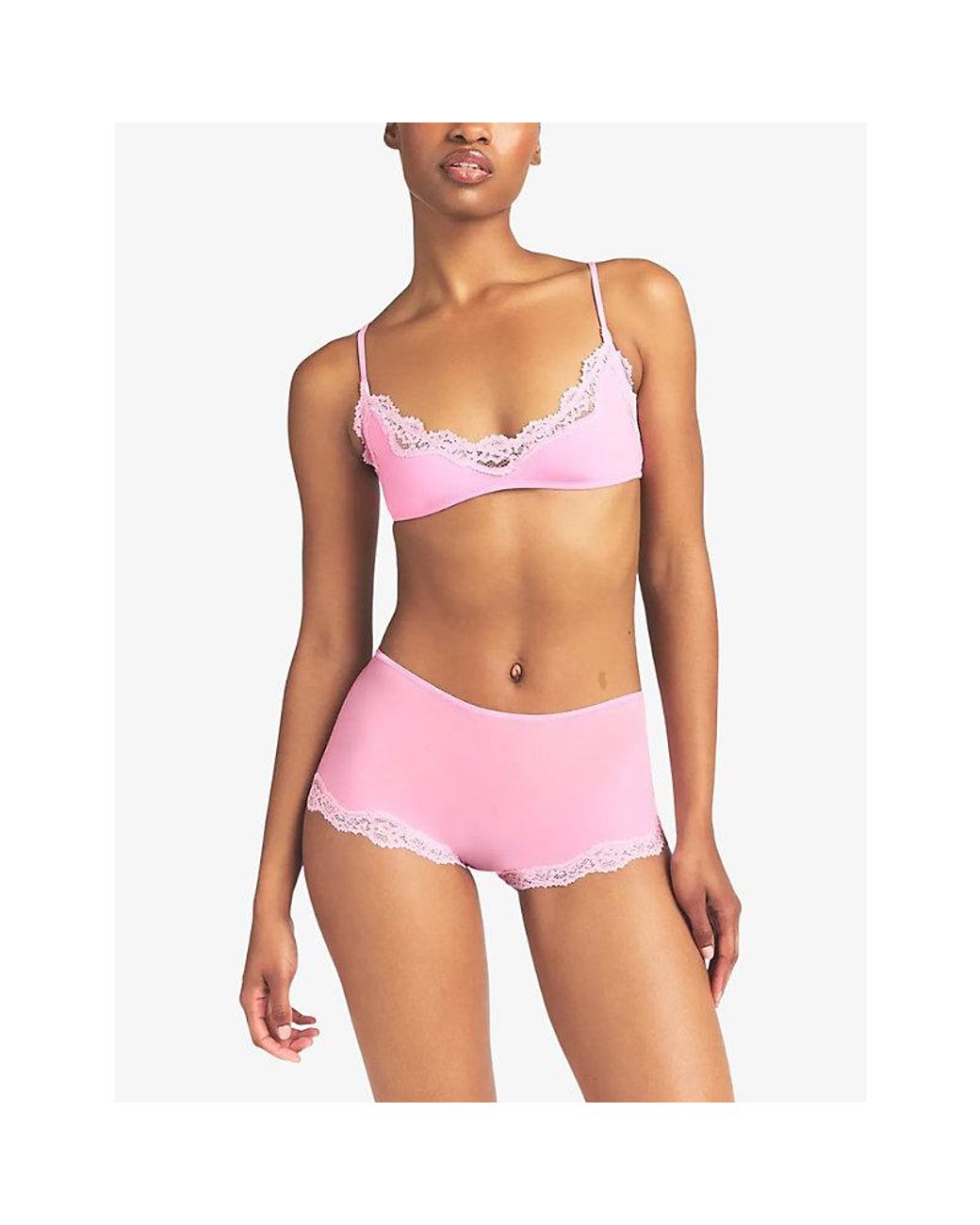 Skims Pink Fits Everybody Lace Boy Short