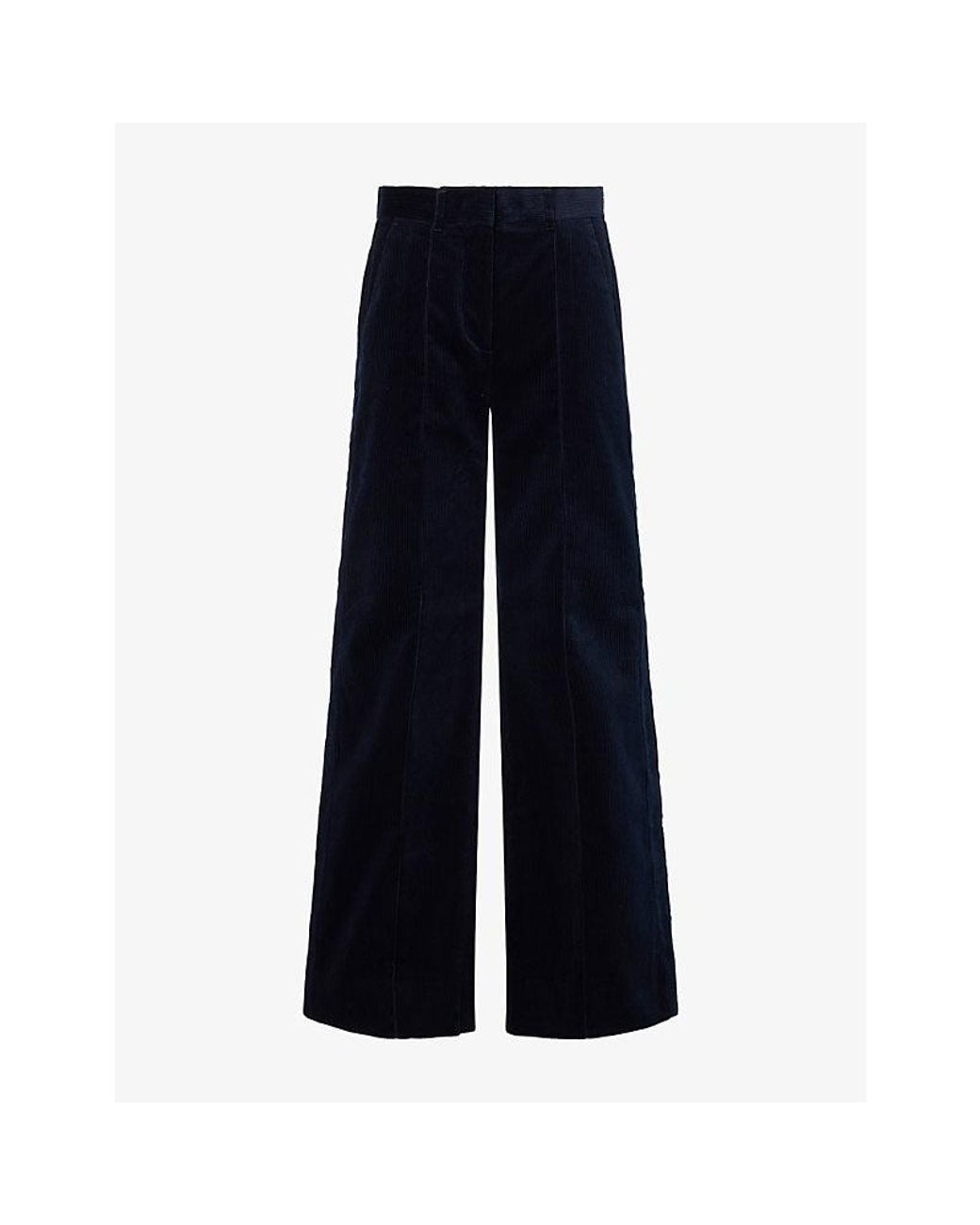 ME+EM Blue Leg Elongator Cotton Cord Trousers