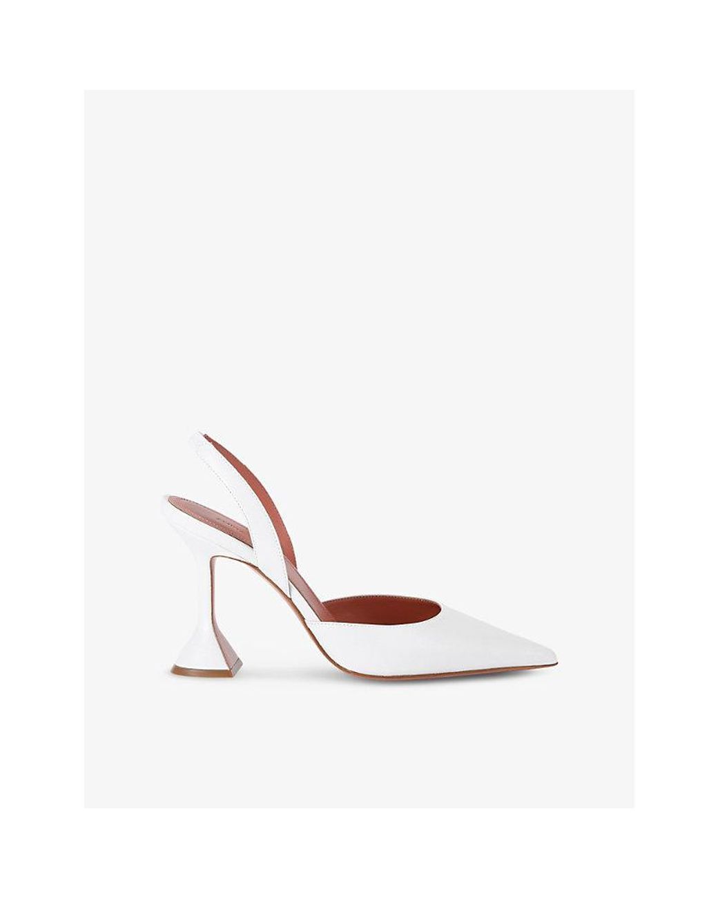 AMINA MUADDI White Holli 95 Slingback Leather Heeled Courts