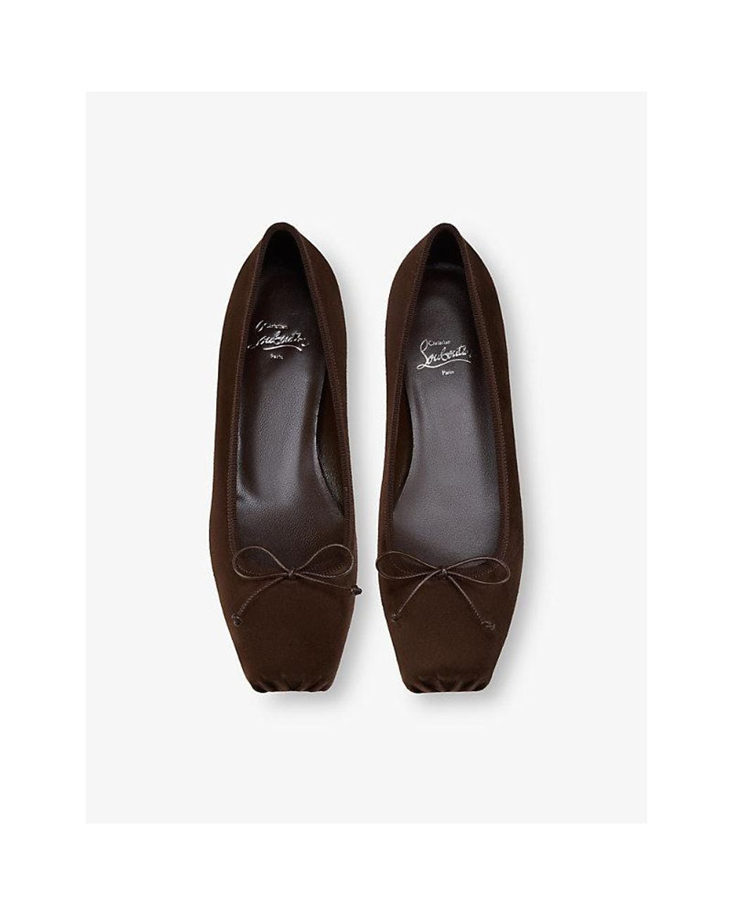 Christian Louboutin Brown Cassia Nodo Suede Ballet Flats