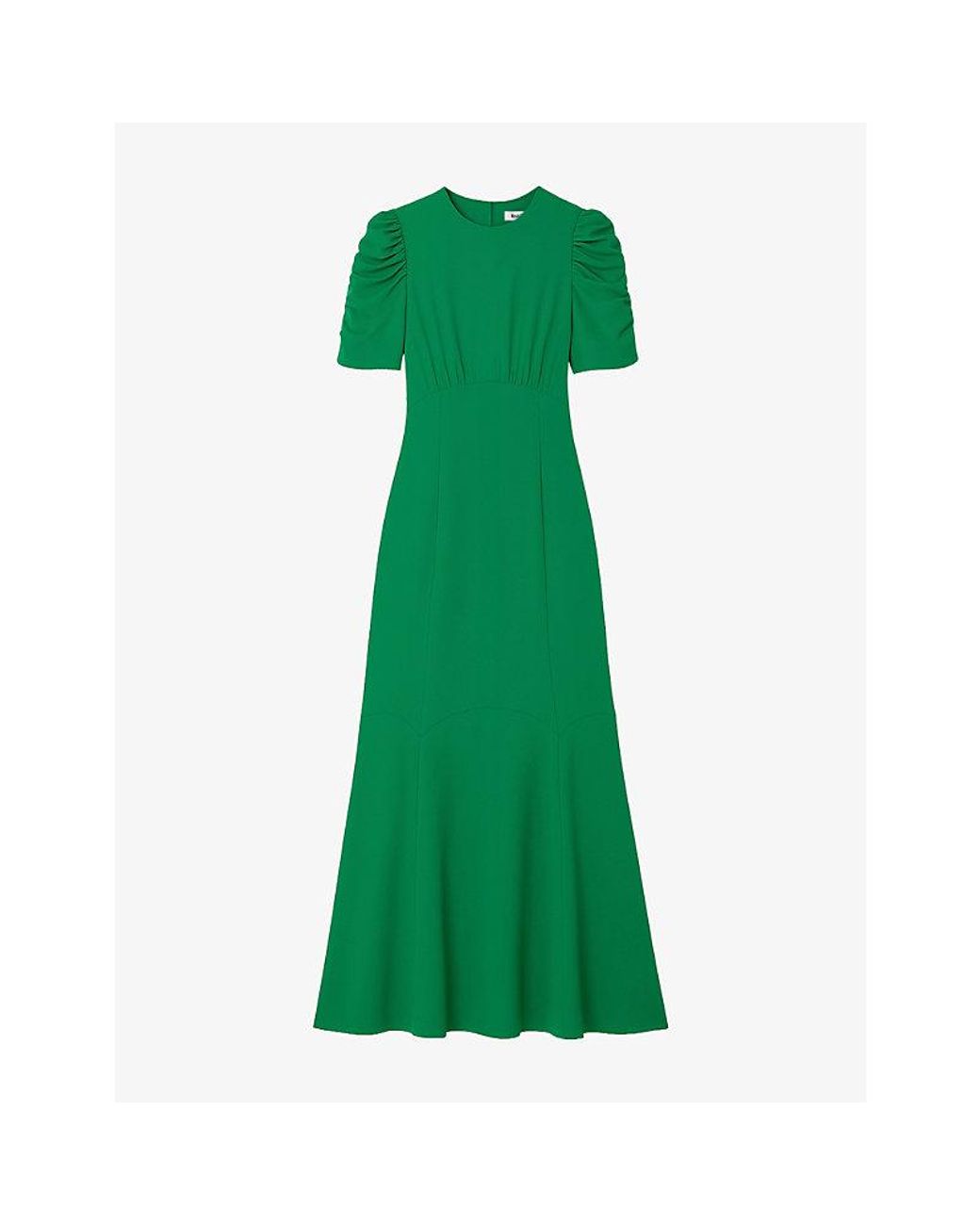 Ro&zo Green Belle Puff-Sleeve Woven Maxidress