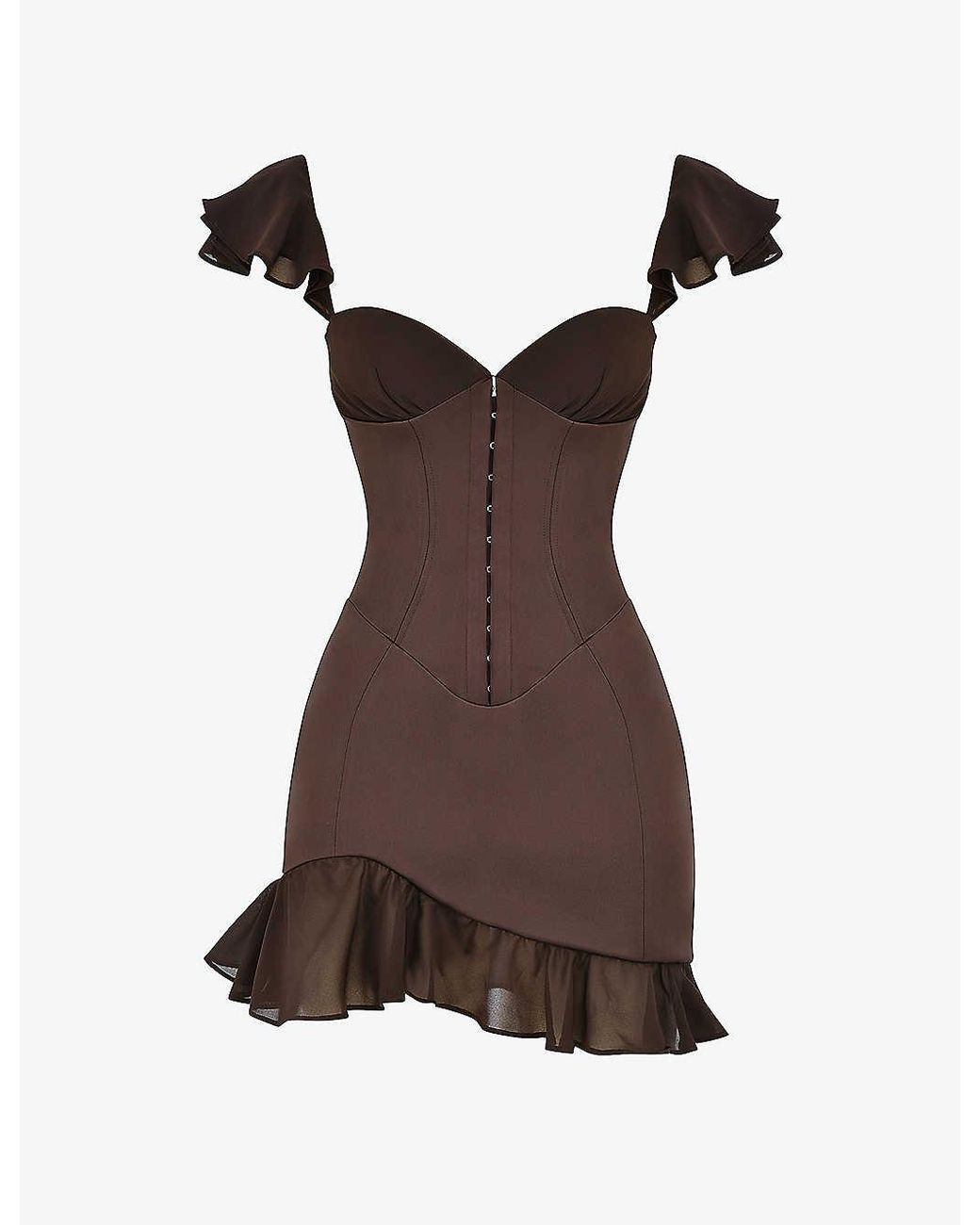 house of cb brown corset dress Charmaine Chocolate Corset Maxi Dress