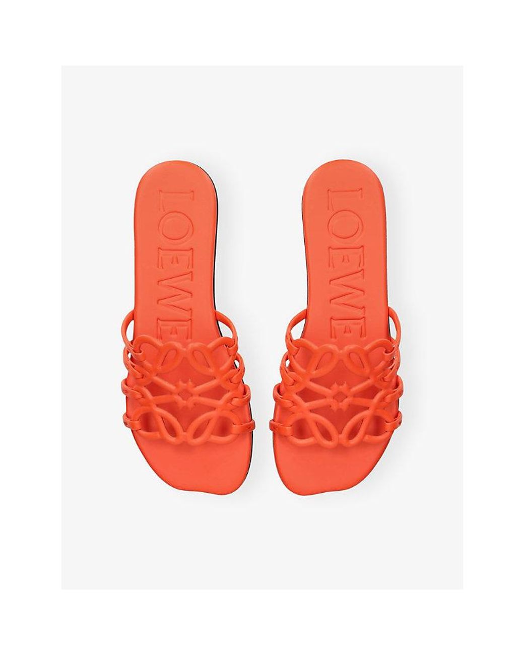 Loewe Red Petal Anagram Leather Slides