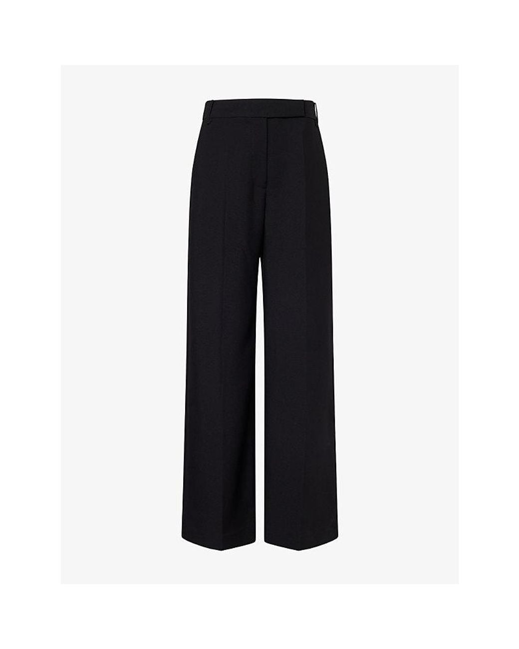 Camilla & Marc Black Bostan Tailored Straight-Leg Woven Trousers