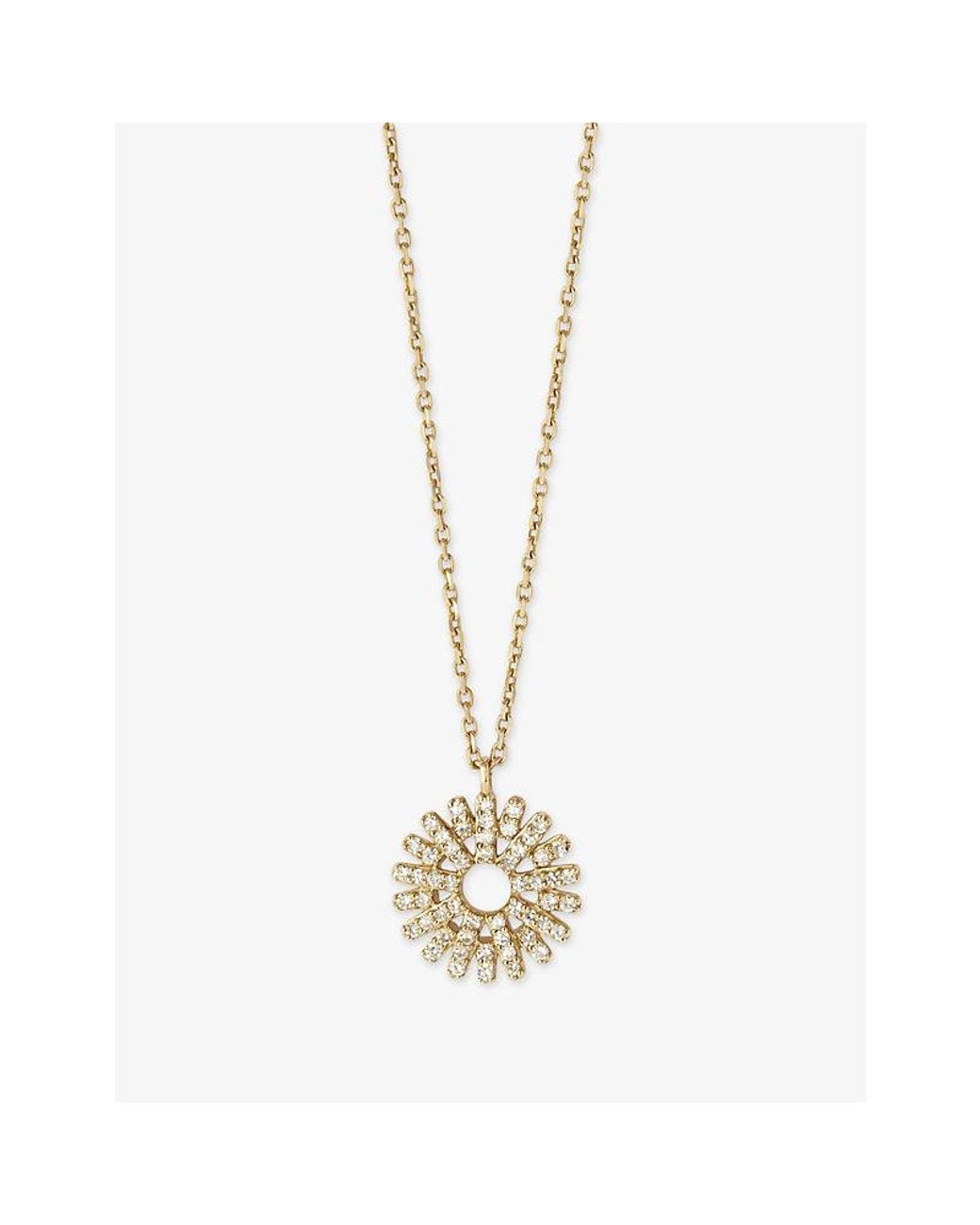 Astley Clarke Metallic Rising Sun 14Ct- And 0.145Ct Diamond Pendant Necklace