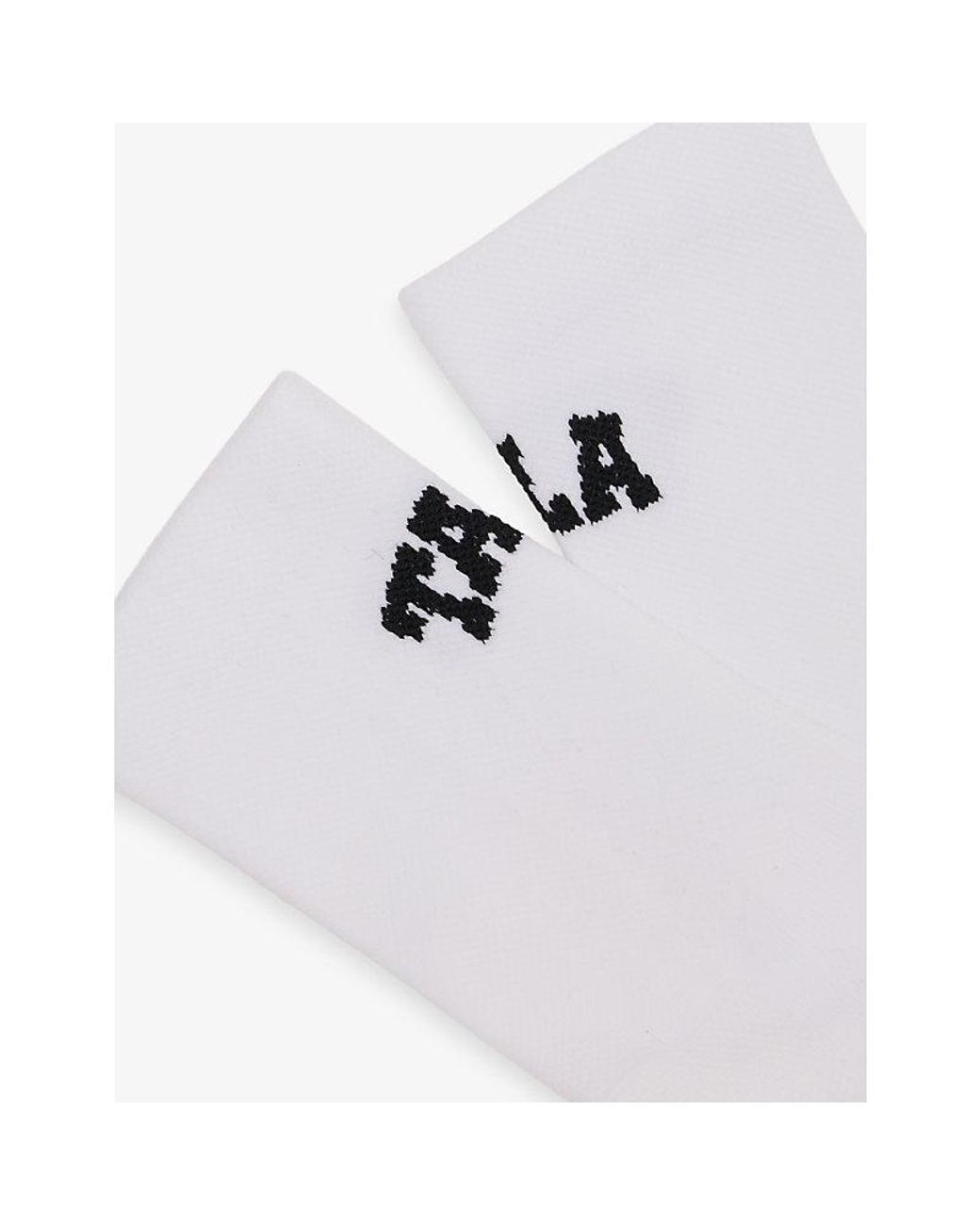 WE Are Tala White Performance Branded Stretch-Jersey Socks