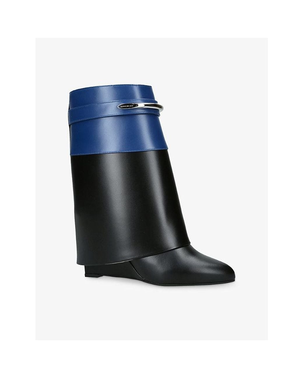 Givenchy Blue Shark Pinch Leather Ankle Boots