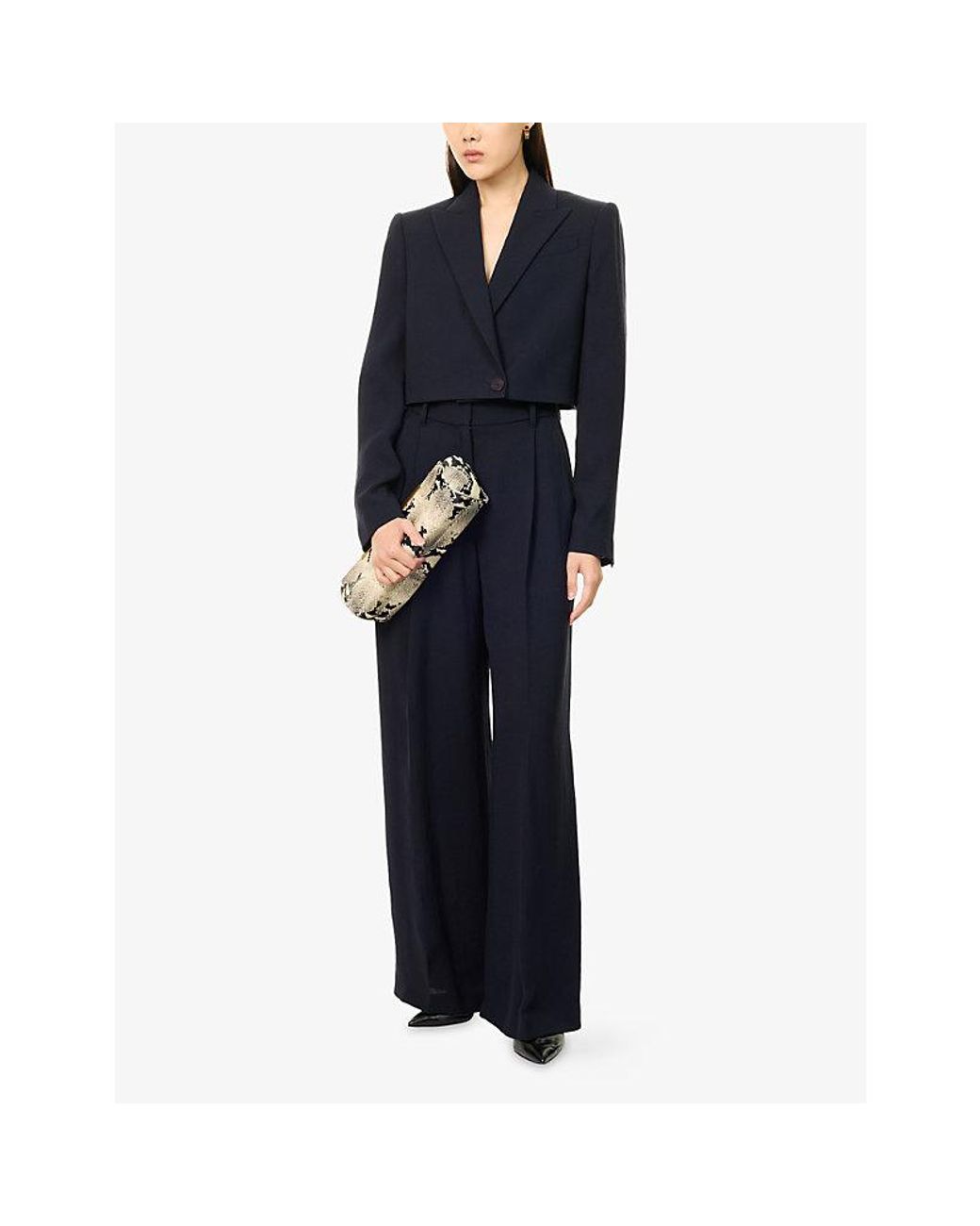 Galvan Blue Roman Wide-Leg Twill Trousers