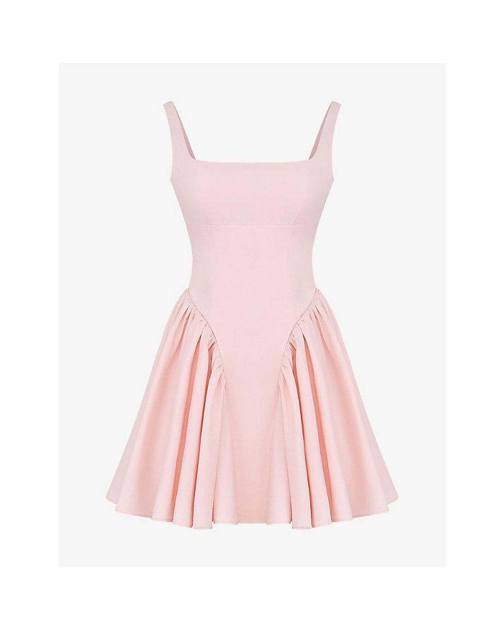 House Of Cb Pink Florianne Bow-Embellished Cotton And Lyocell Mini Dress