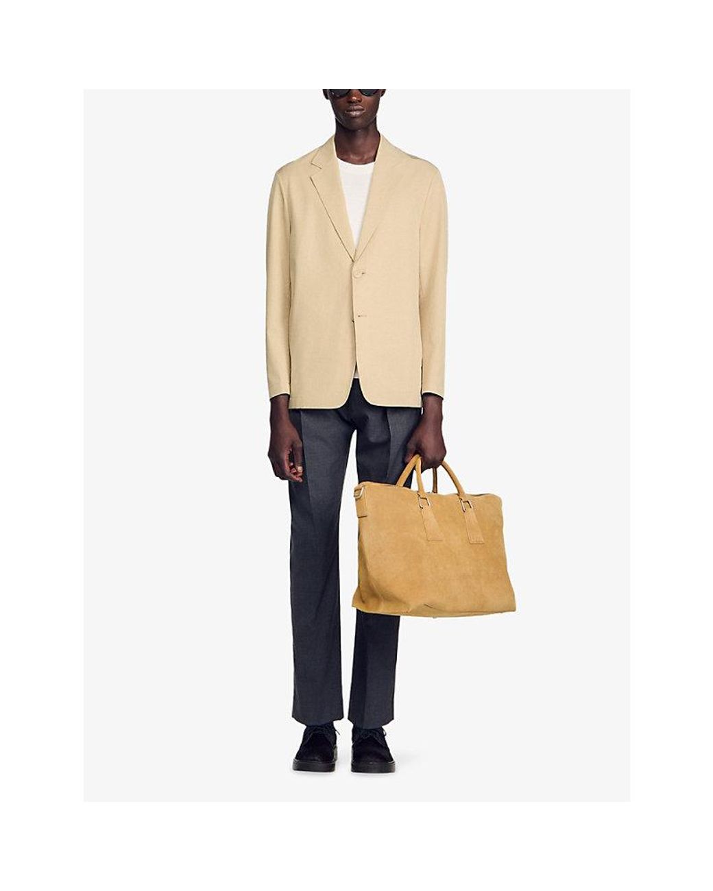 Sandro Natural Suede Weekend Bag for men