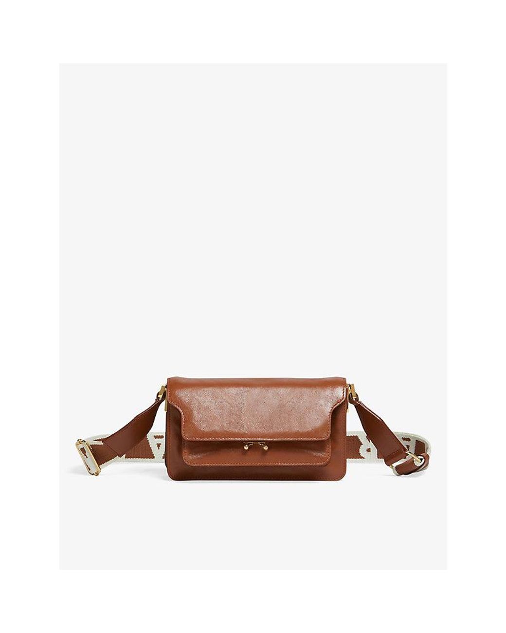 MARNI: Trunk bag in leather - Brown  Marni shoulder bag SBMP0121U0LV589  online at
