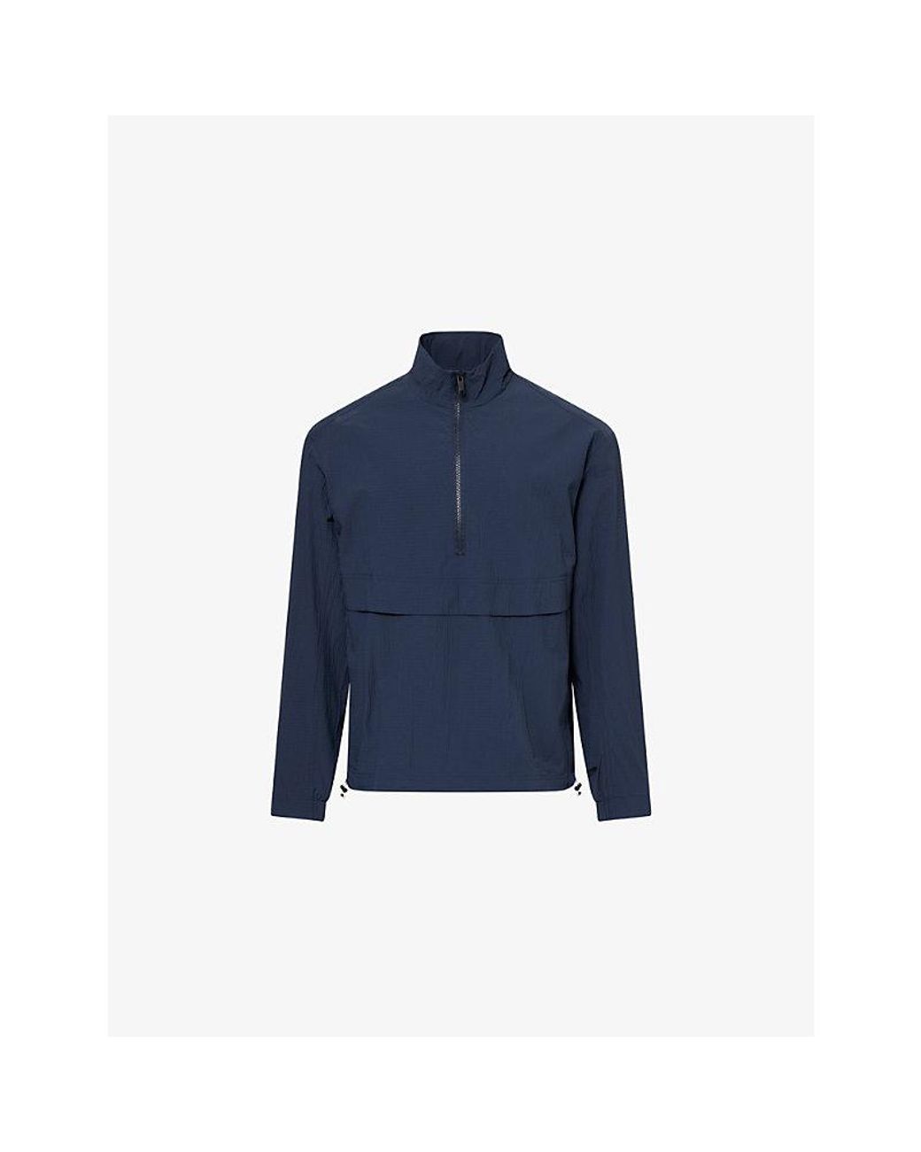 On Shoes Blue Courtside 1/2 Zip Eaze Stretch-Woven Jacket for men