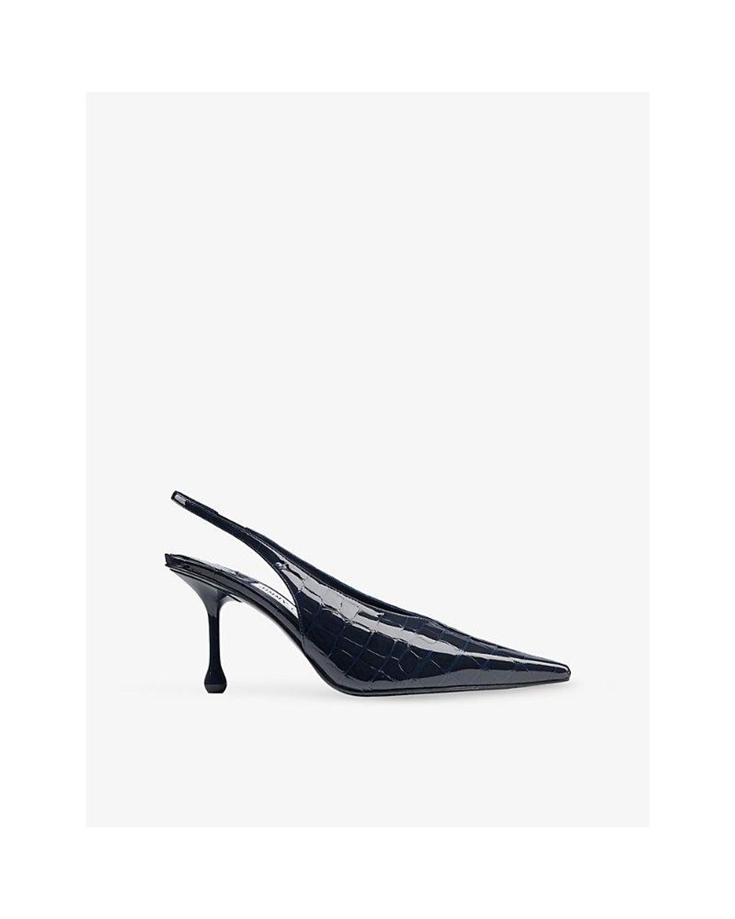 Jimmy Choo Blue Isa 80 Leather Pumps