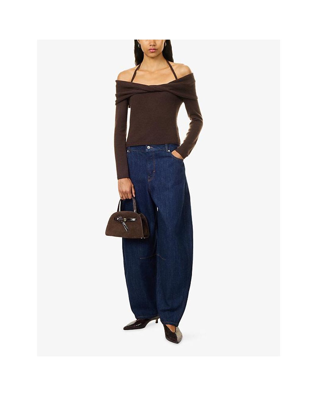 Jonathan Simkhai Blue Etienne Barrel-Leg Denim Jeans