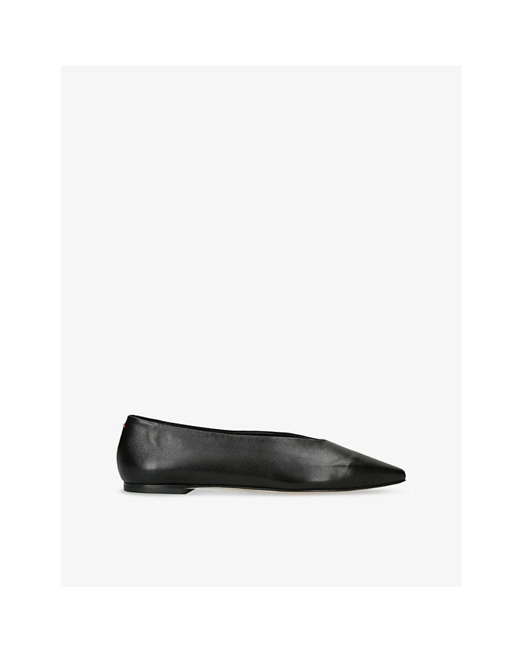 Aeyde Black Betty Square-Toe Leather Ballet Flats