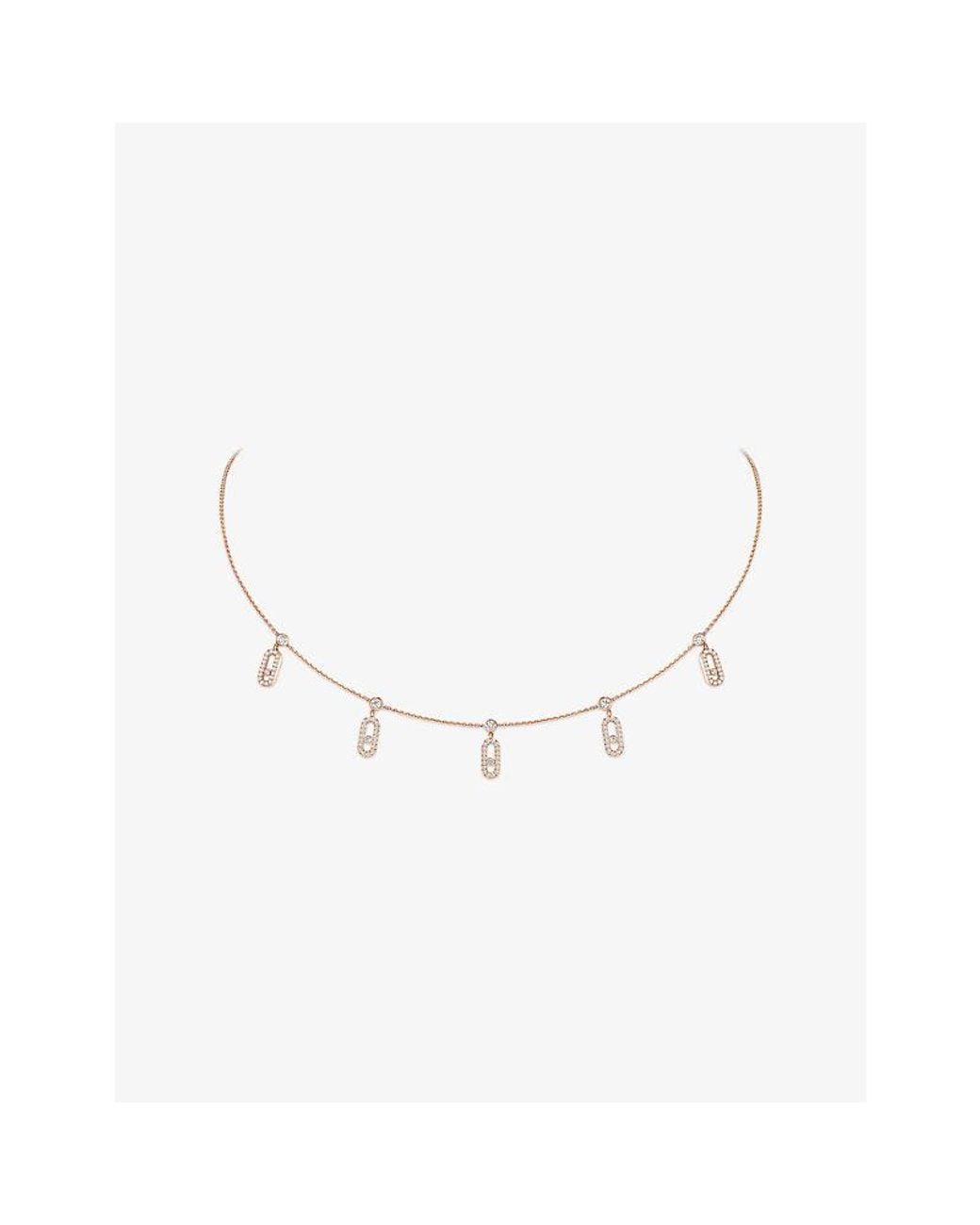 Messika Metallic Move Uno Drop Pendant Pavé 18Ct And 0.61Ct Diamond Necklace