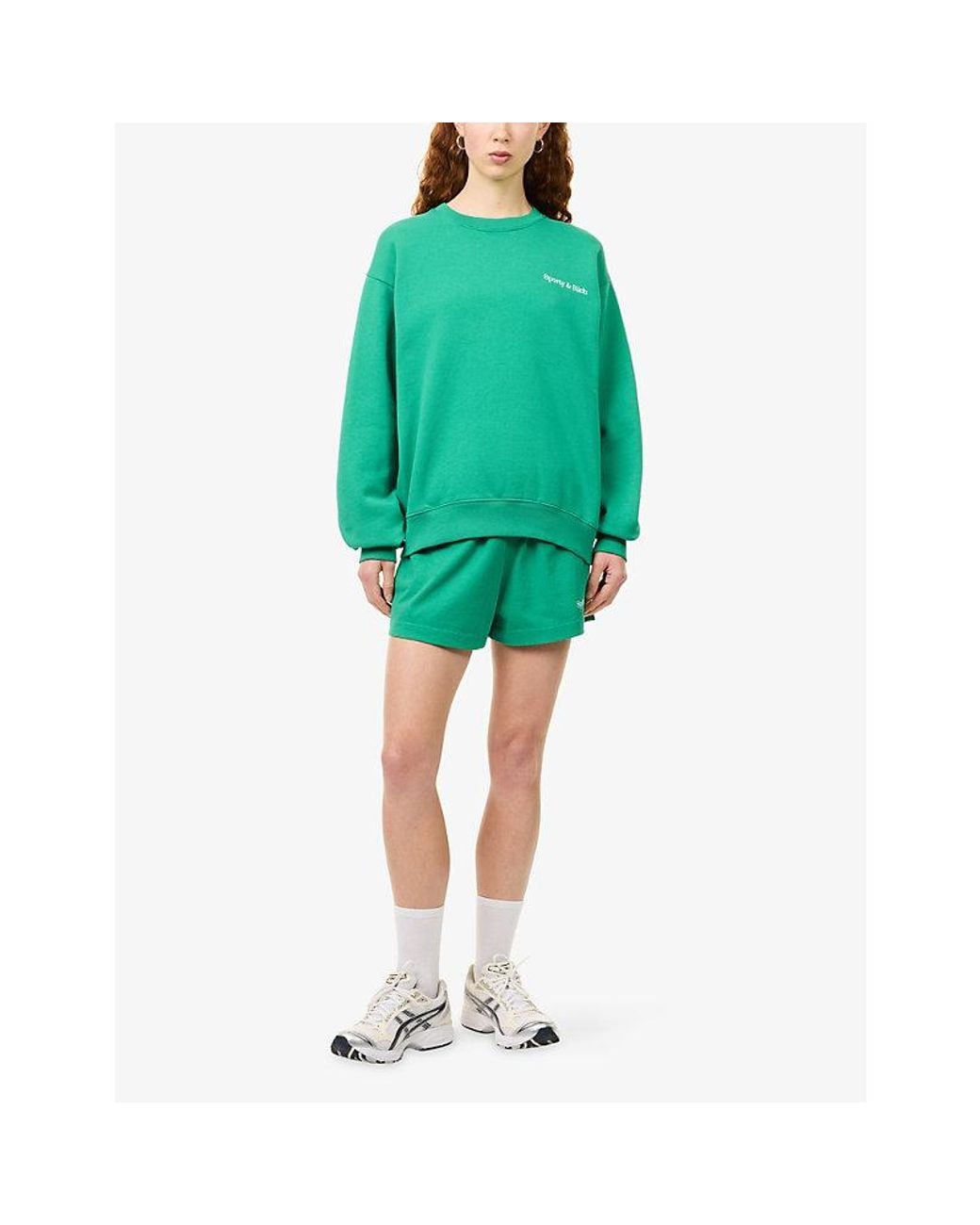 Sporty & Rich Green Fitness 94 Crewneck Jersey Jumper