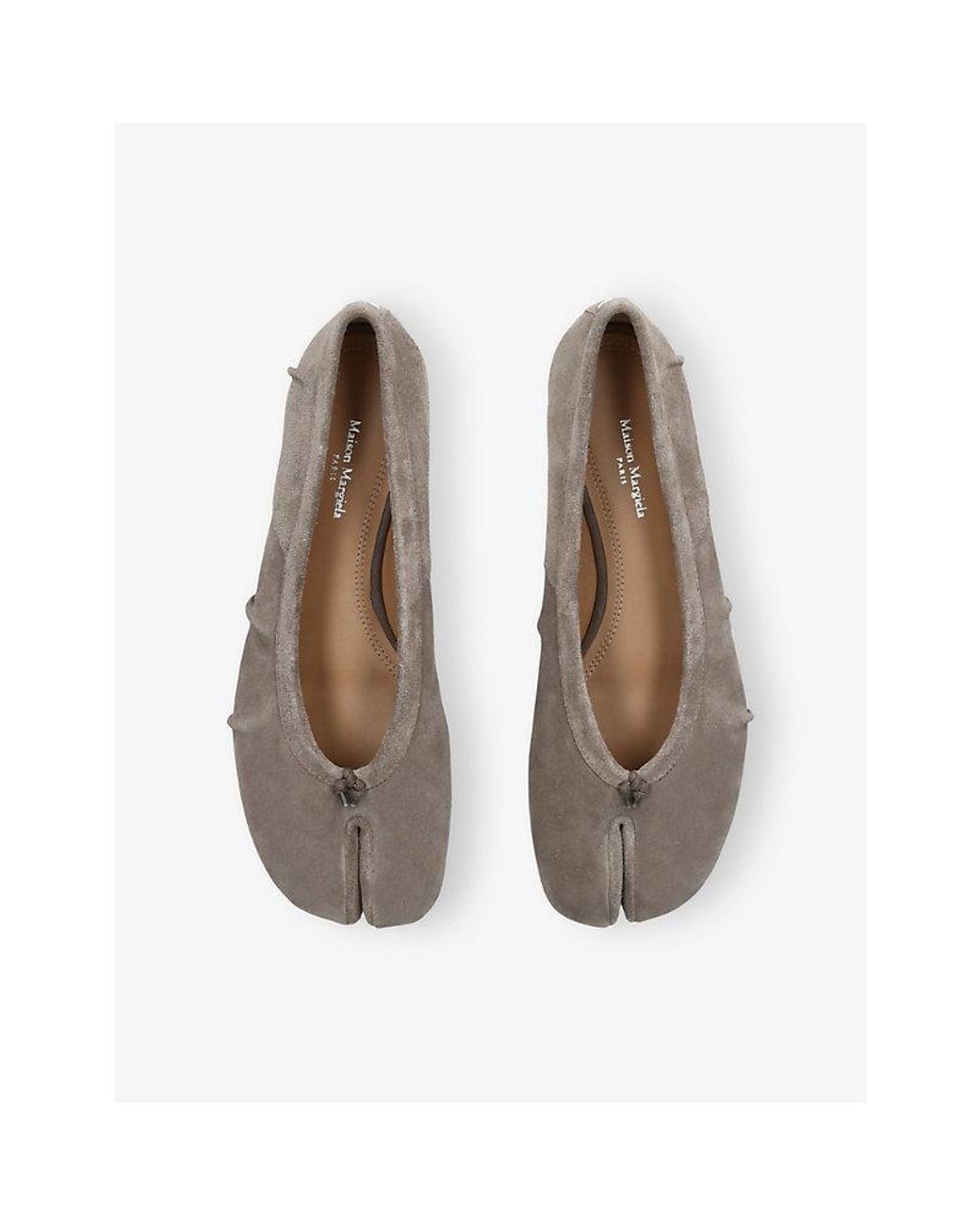 Maison Margiela Gray Tabi Ballerina Suede Flats