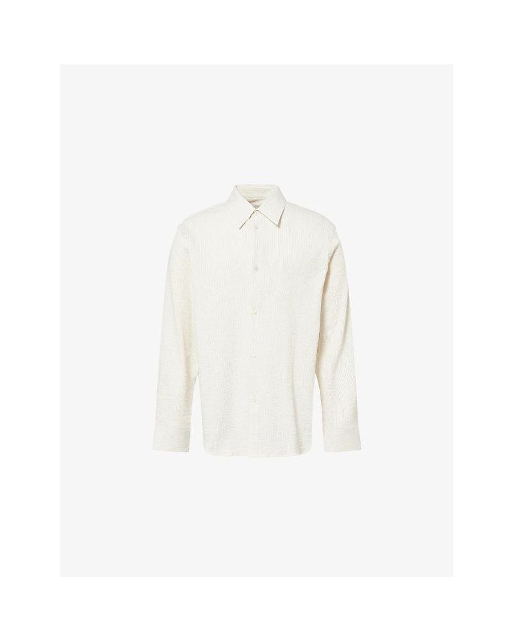Studio Nicholson White Pinstripe Oversized Cotton Shirt for men