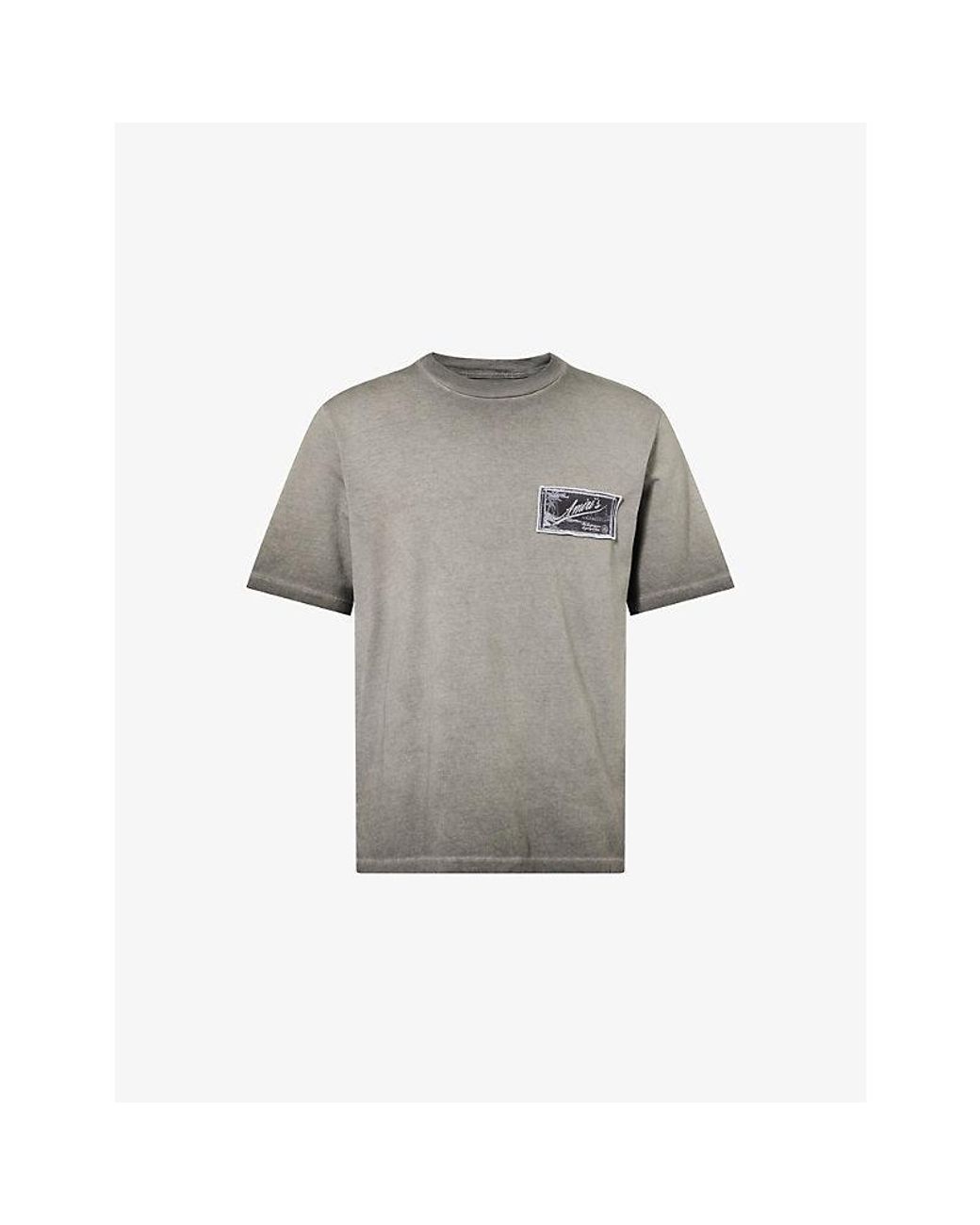 Amiri Gray Quality Goods Label Cotton-Jersey T-Shirt for men