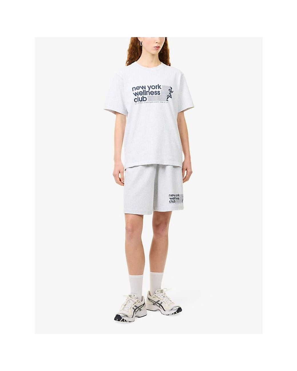 Sporty & Rich White Wellness Club Gym Jersey Shorts